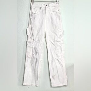 COLLUSION .006 MOM WHITE CARPENTER STYLE BUTTON UP DENIM JEANS #30